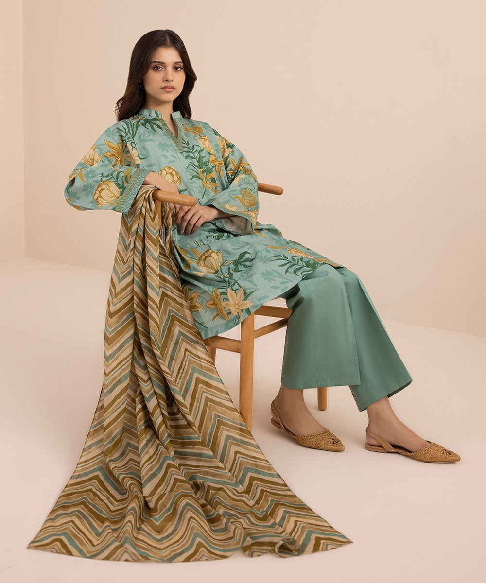 3 PIECE - PRINTED LAWN SUIT