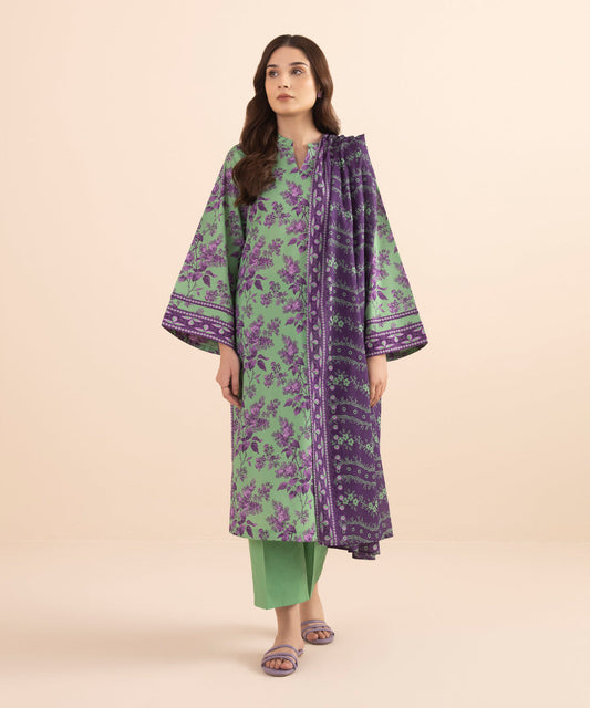 3 PIECE - PRINTED LAWN SUIT