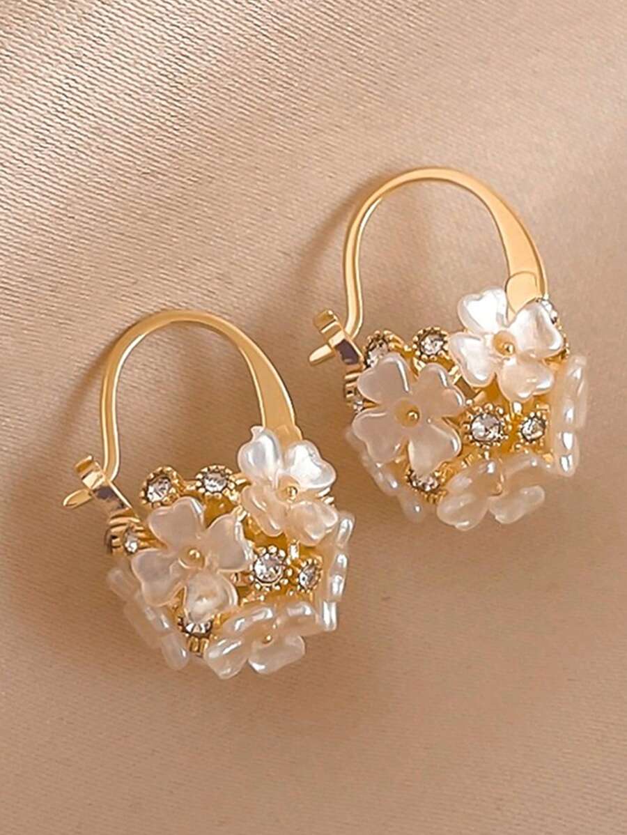 Rhinestone Inlaid Sphere Earrings