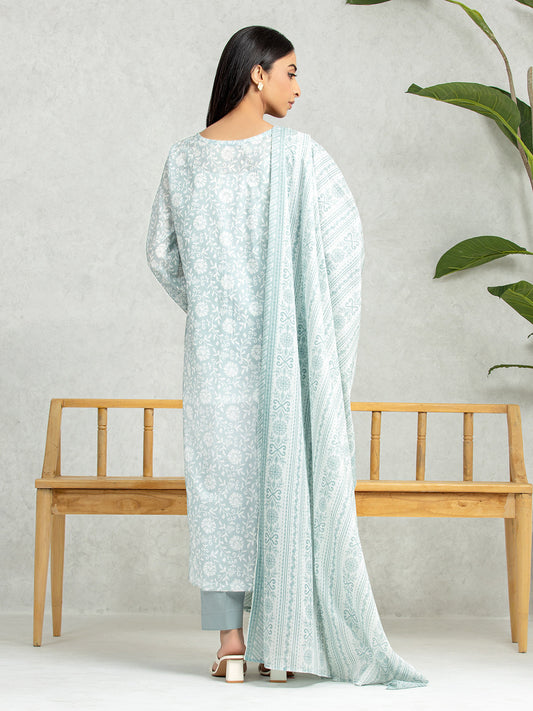 Mist Green Printed Lawn 3 Piece