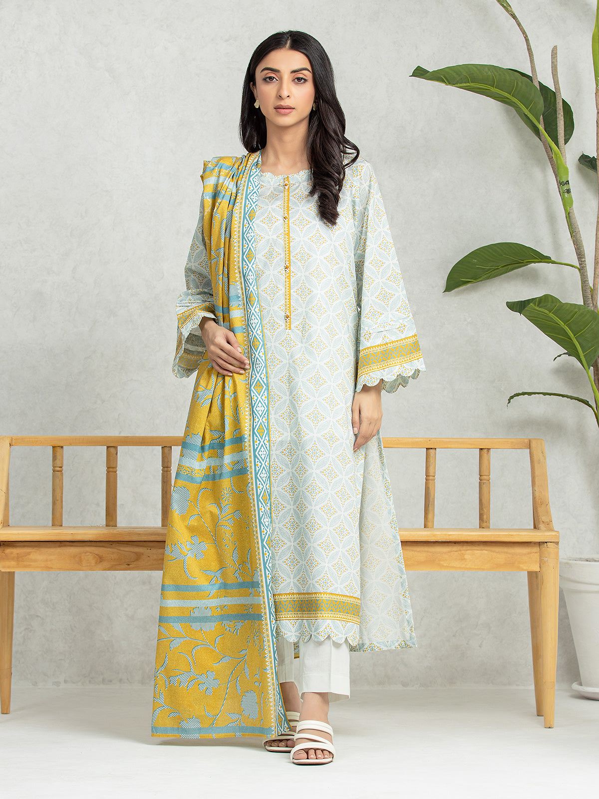 Light Green Printed Lawn 3 Piece