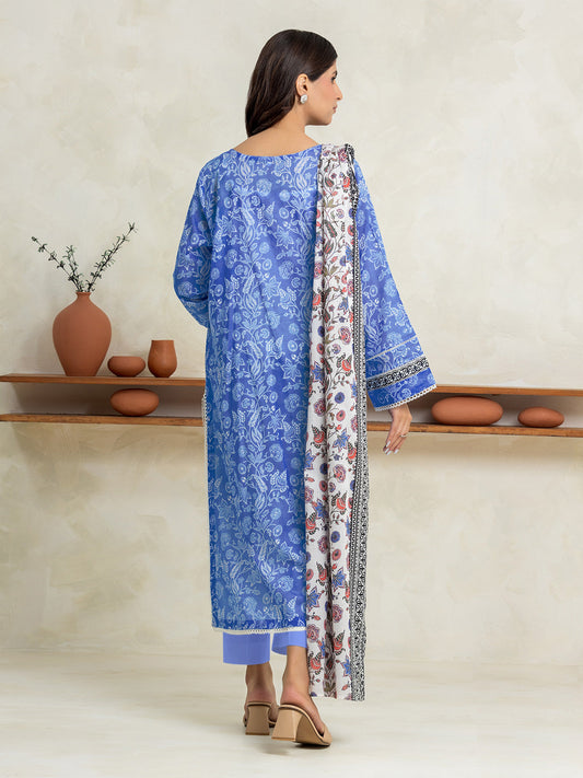 Blue Printed Lawn 3 Piece