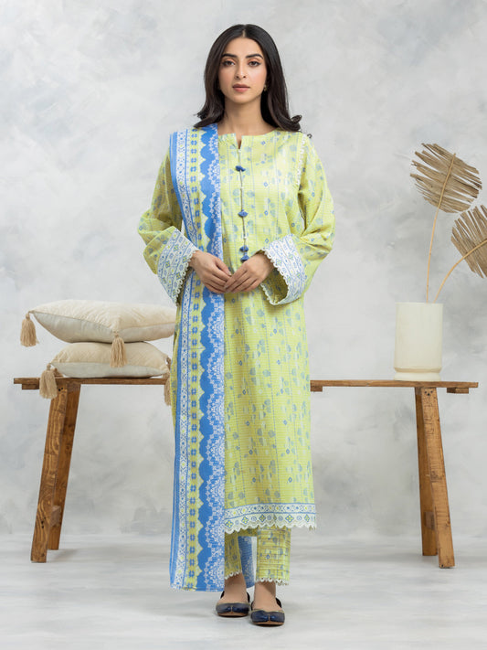 Light Green Printed Lawn 3 Piece