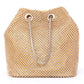 Crystal Luxe Drawstring Bag - Gold