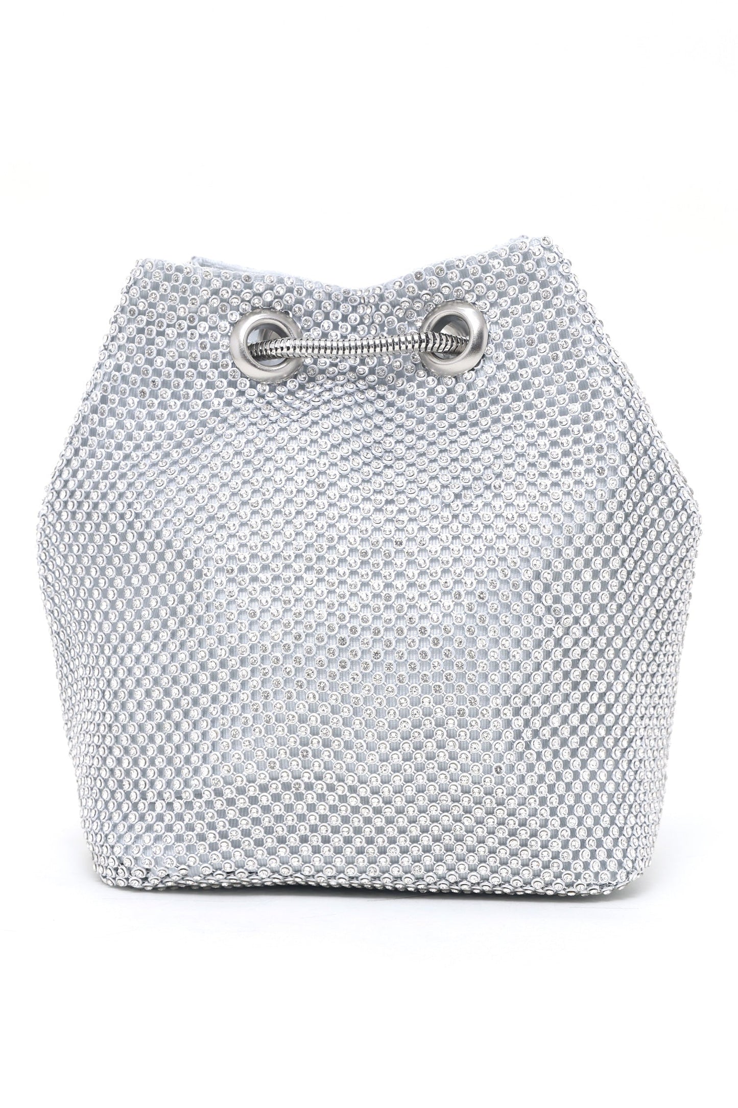 Crystal Luxe Drawstring Bag - Silver