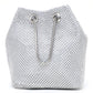 Crystal Luxe Drawstring Bag - Silver