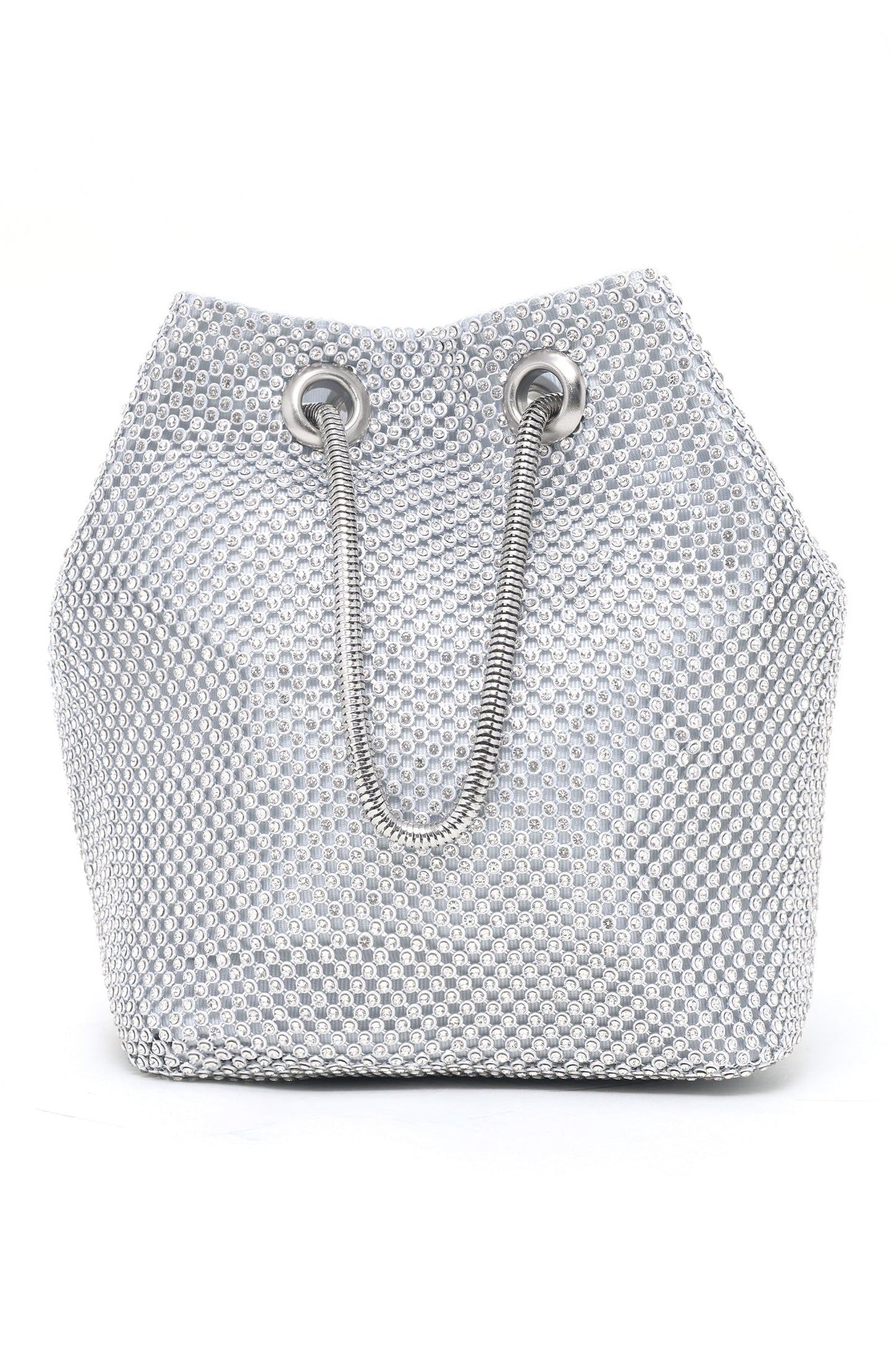 Crystal Luxe Drawstring Bag - Silver