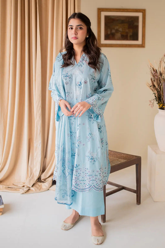 3 Piece - Embroidered Lawn - 8199