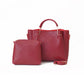 2Pcs Shoulder Bag - Faux Leather - Maroon