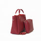 2Pcs Shoulder Bag - Faux Leather - Maroon