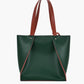 Dark brown suede shopping tote bag - Green