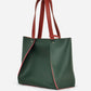 Dark brown suede shopping tote bag - Green