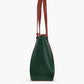 Dark brown suede shopping tote bag - Green