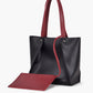 Dark brown suede shopping tote bag - Black