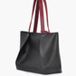 Dark brown suede shopping tote bag - Black