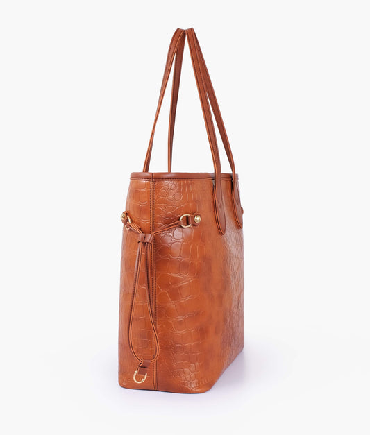 Crocodile Never full tote bag - Brown