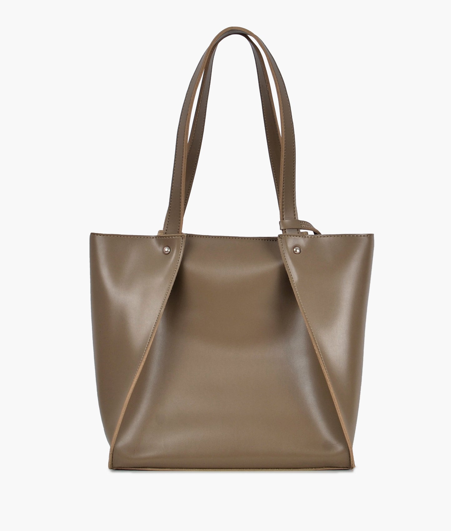 Dark brown suede shopping tote bag - Coffee