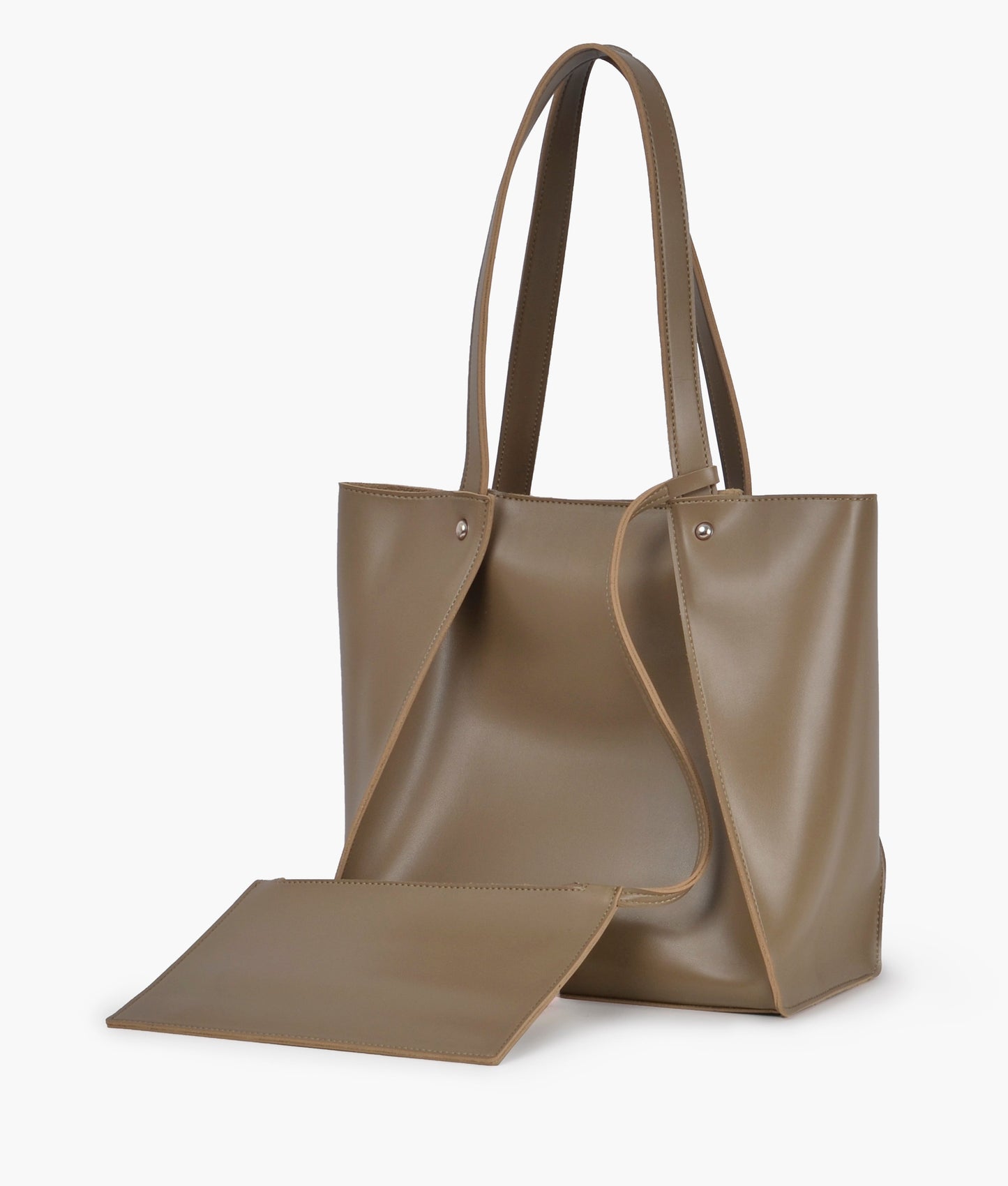 Dark brown suede shopping tote bag - Coffee