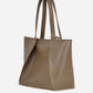 Dark brown suede shopping tote bag - Coffee