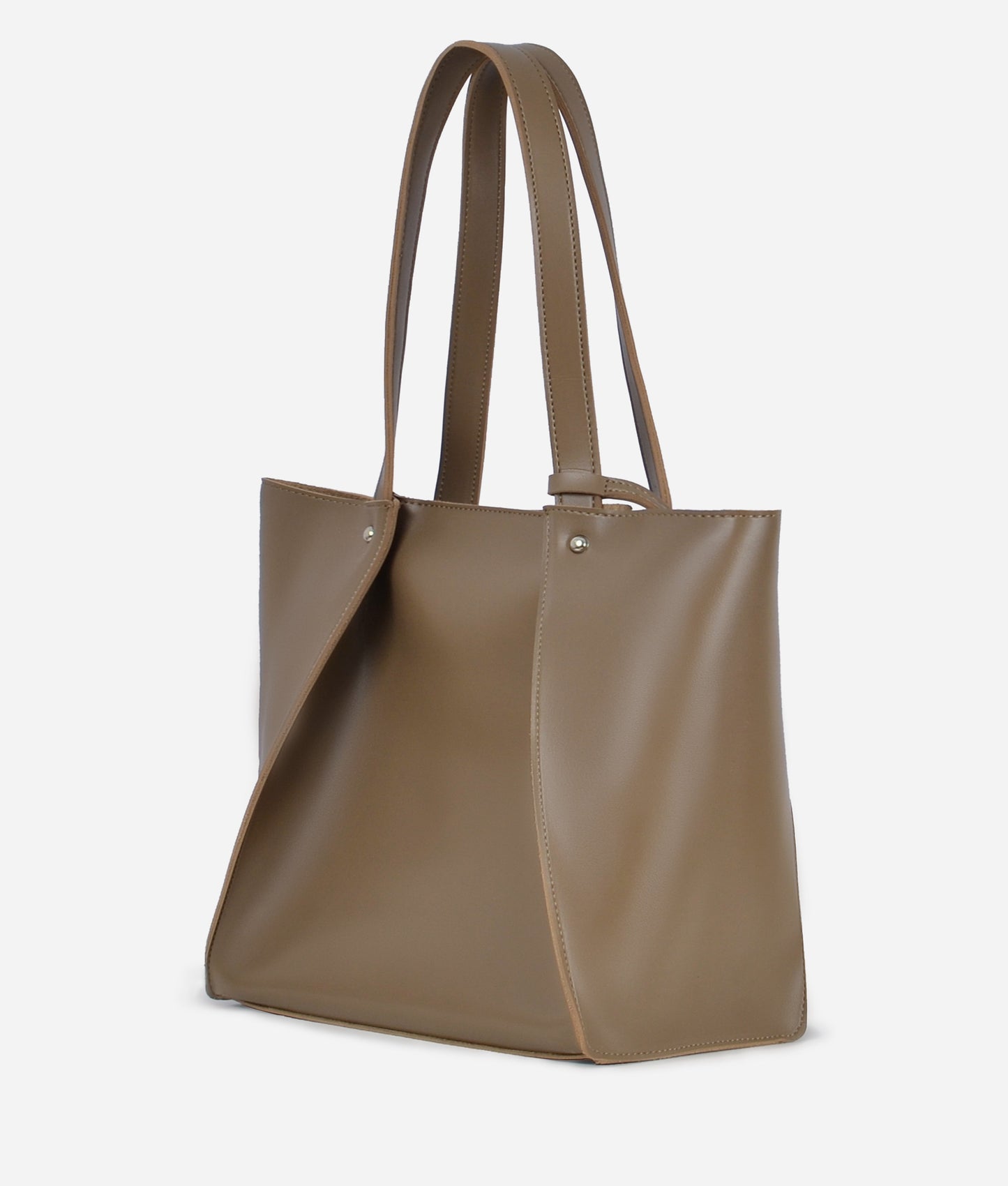 Dark brown suede shopping tote bag - Coffee