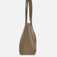 Dark brown suede shopping tote bag - Coffee