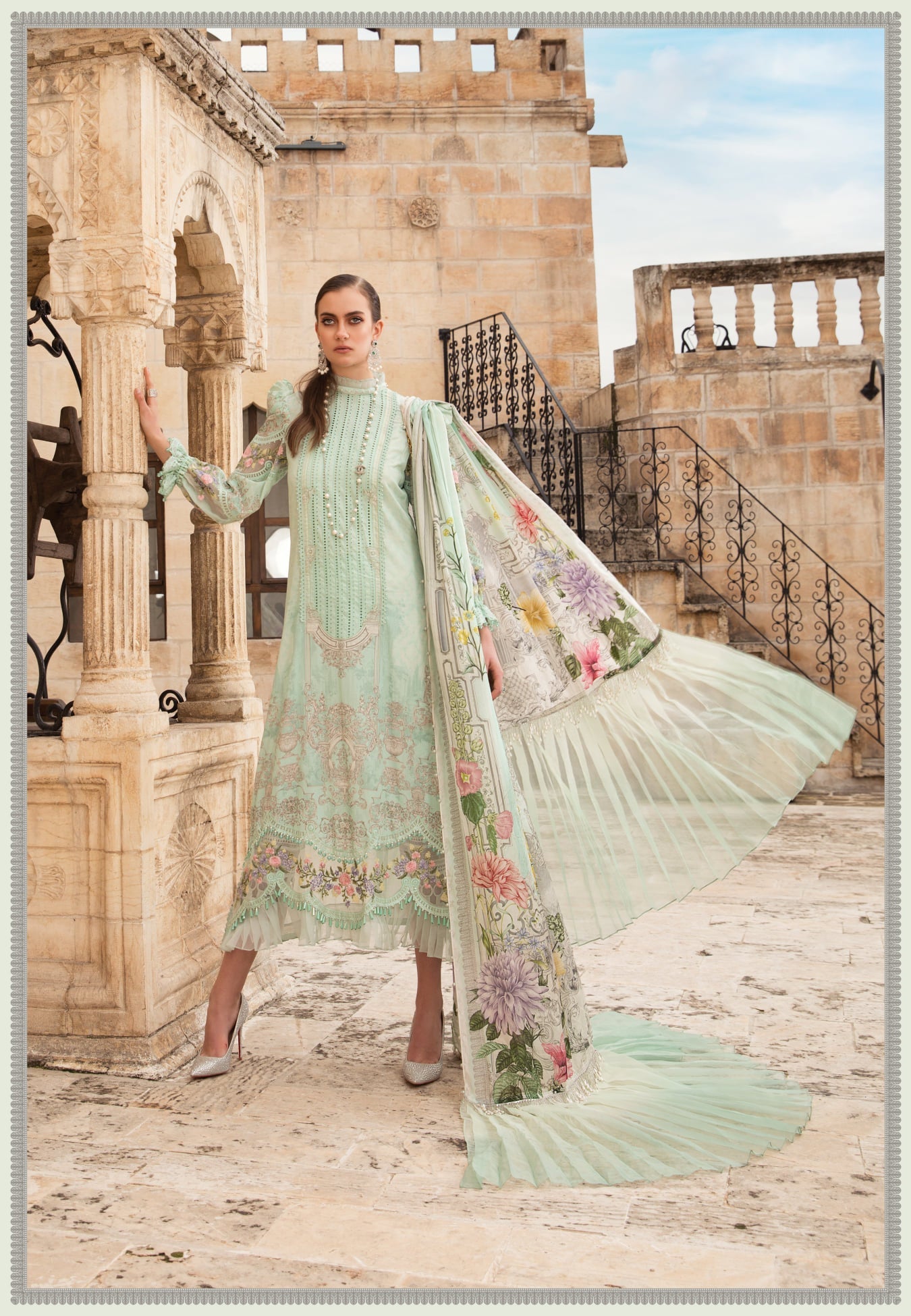 Unstitched Lawn D-2115-A - Heer Rang