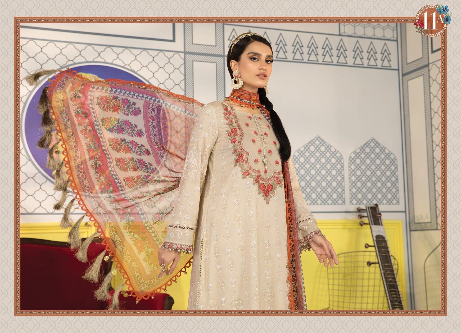 Mprints Unstitched Design 11A - Heer Rang