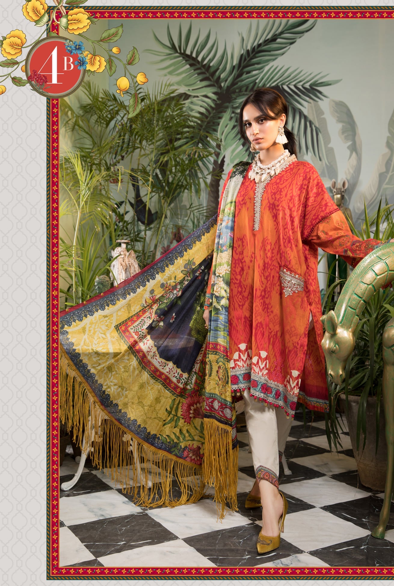 Mprints Unstitched Design 4B - Heer Rang