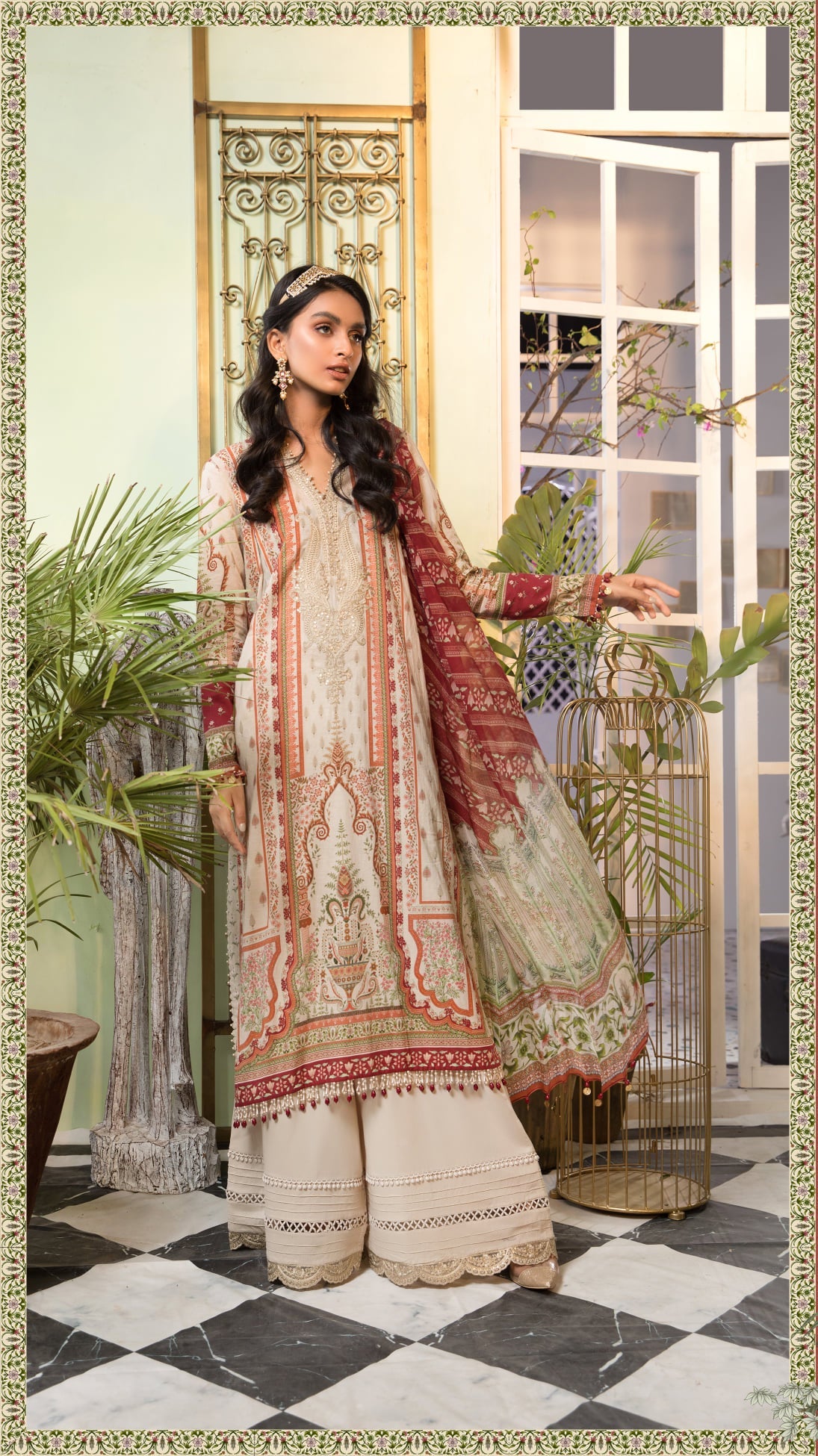 Mprints Unstitched Design 12A - Heer Rang