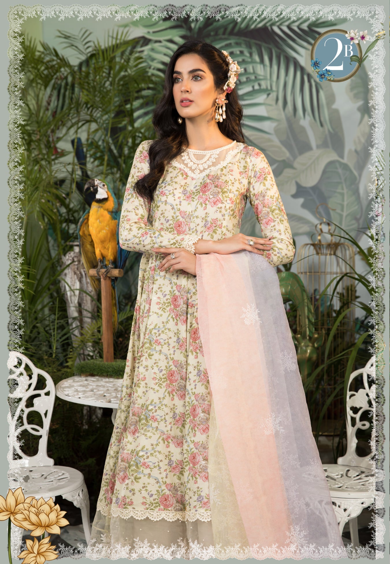 Mprints Unstitched Design 2B - Heer Rang