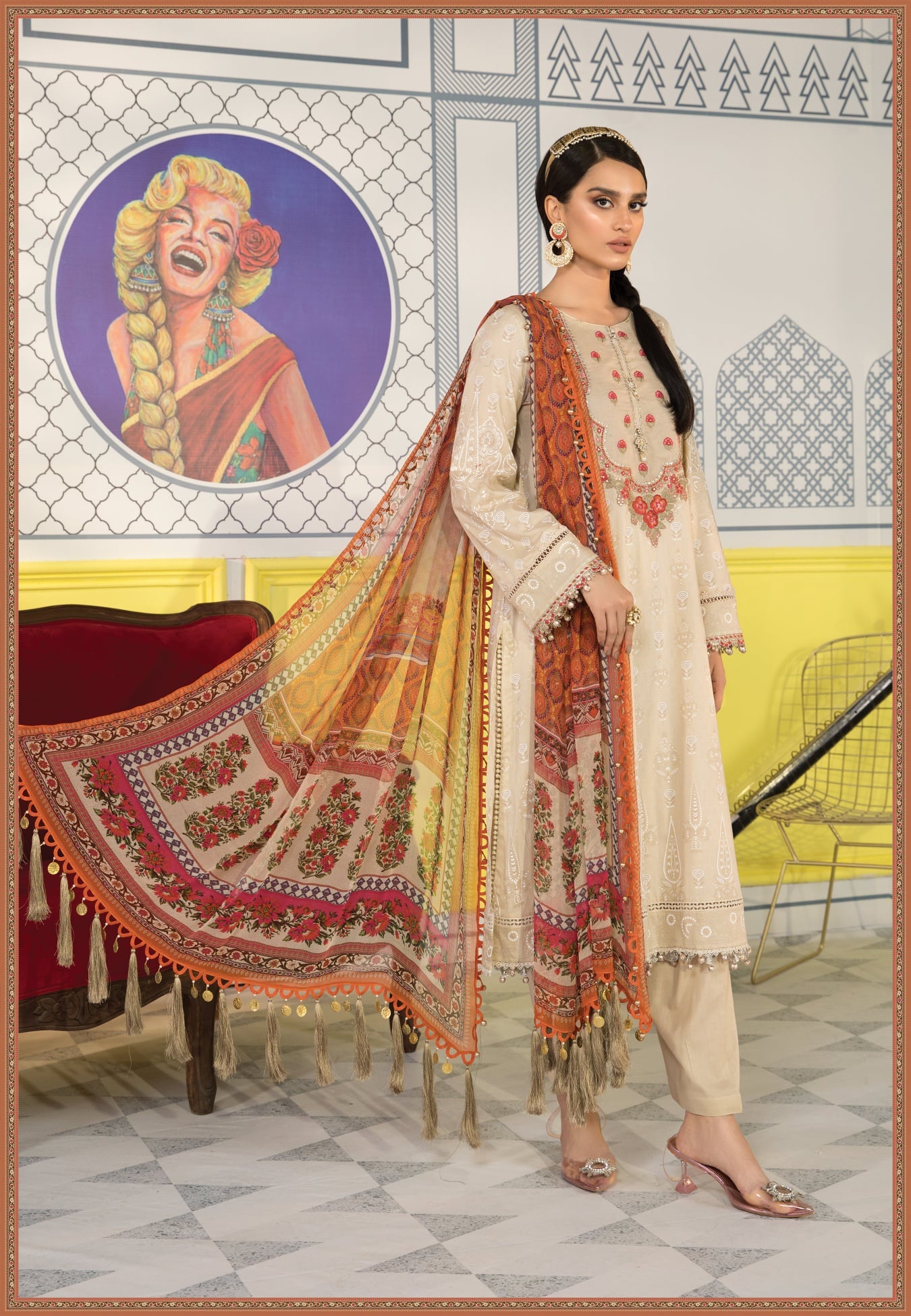 Mprints Unstitched Design 11A - Heer Rang