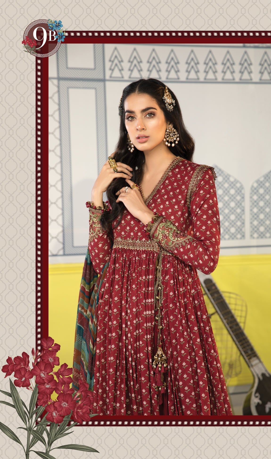 Mprints Unstitched Design 9B - Heer Rang