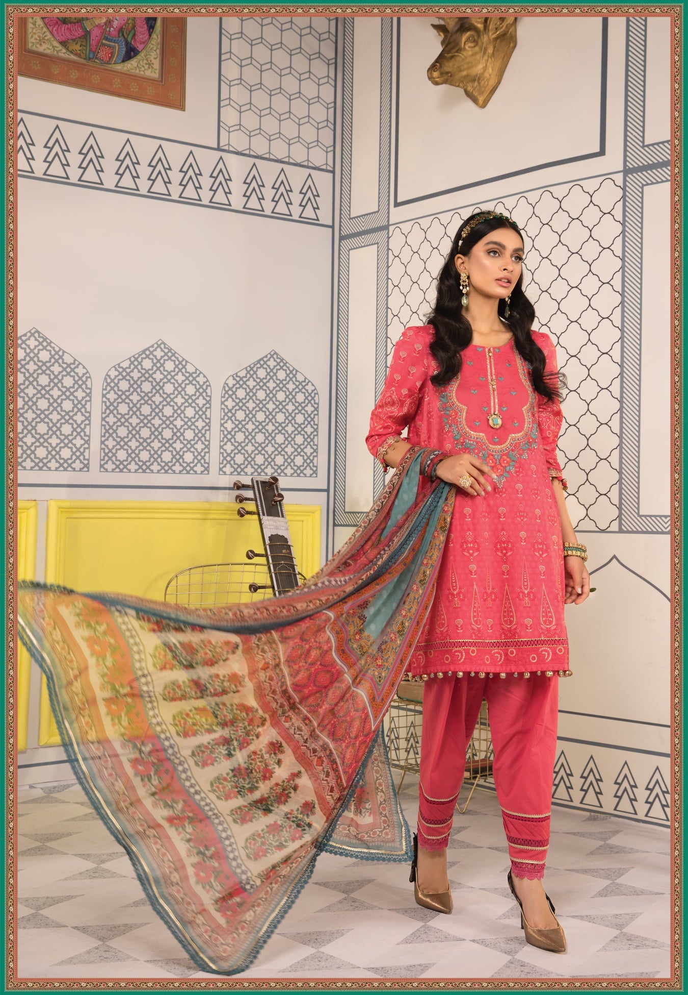 Mprints Unstitched Design 11B - Heer Rang