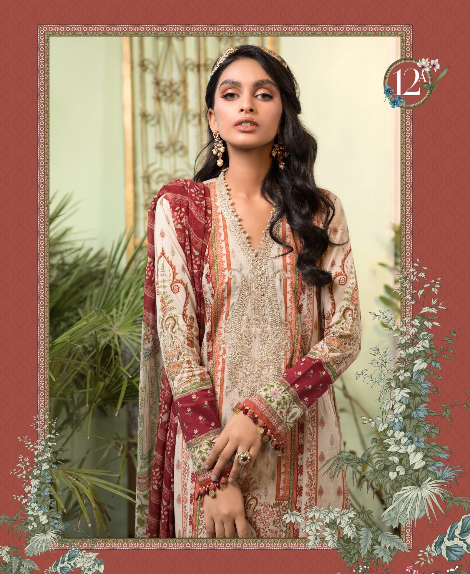 Mprints Unstitched Design 12A - Heer Rang