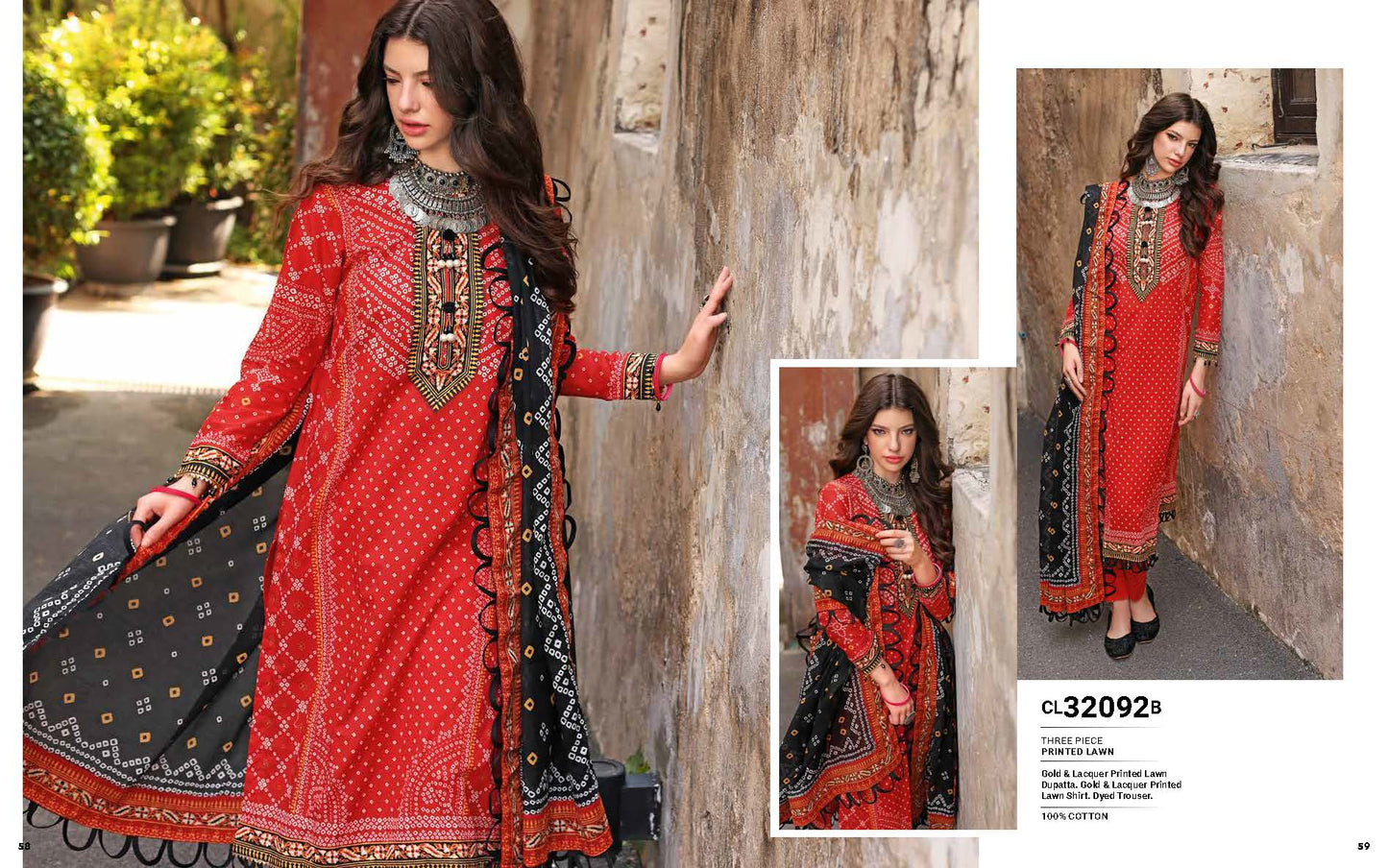 3Pc Printed Lawn - 32092B