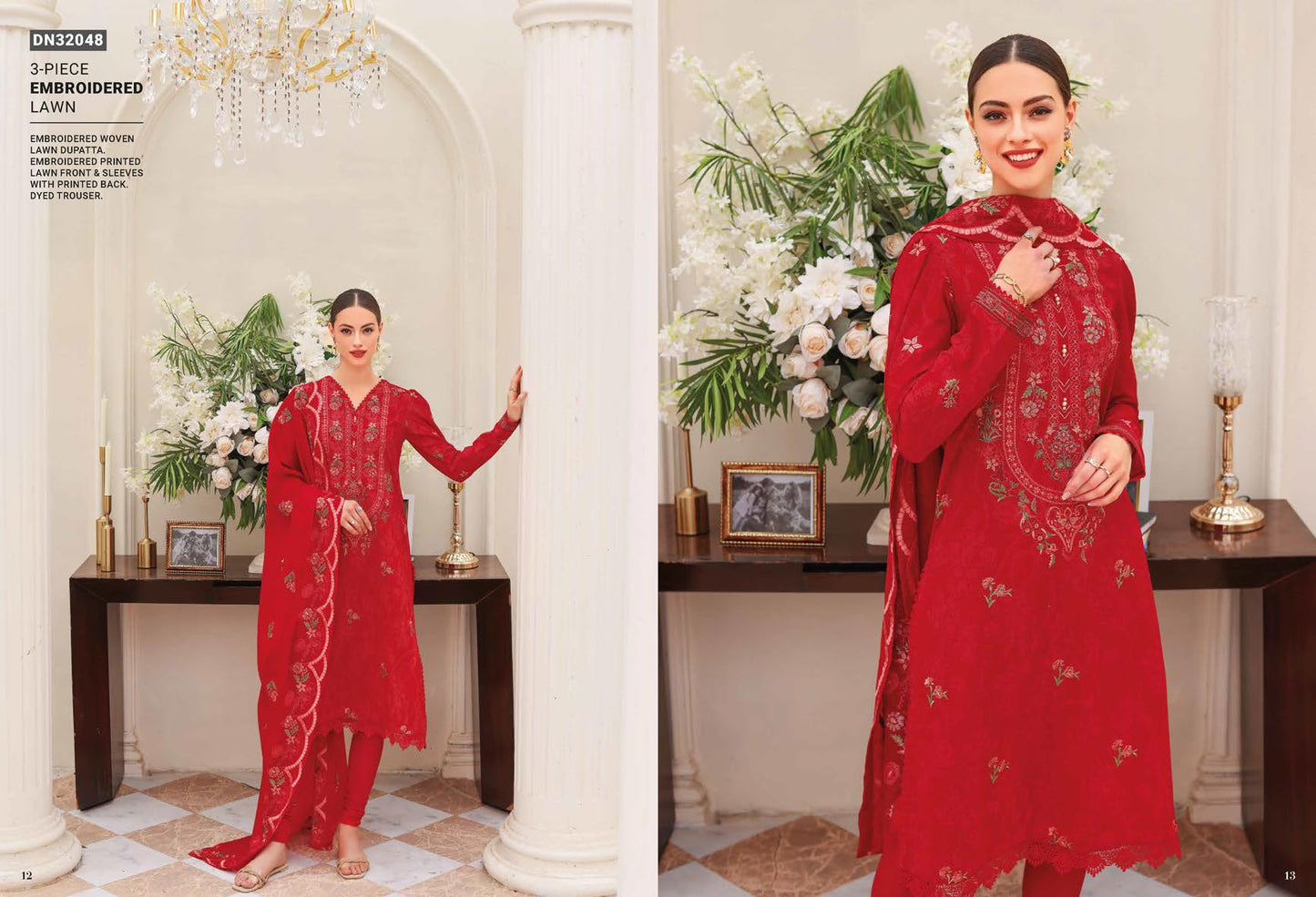 3Pc Embroidered Lawn - DN32048