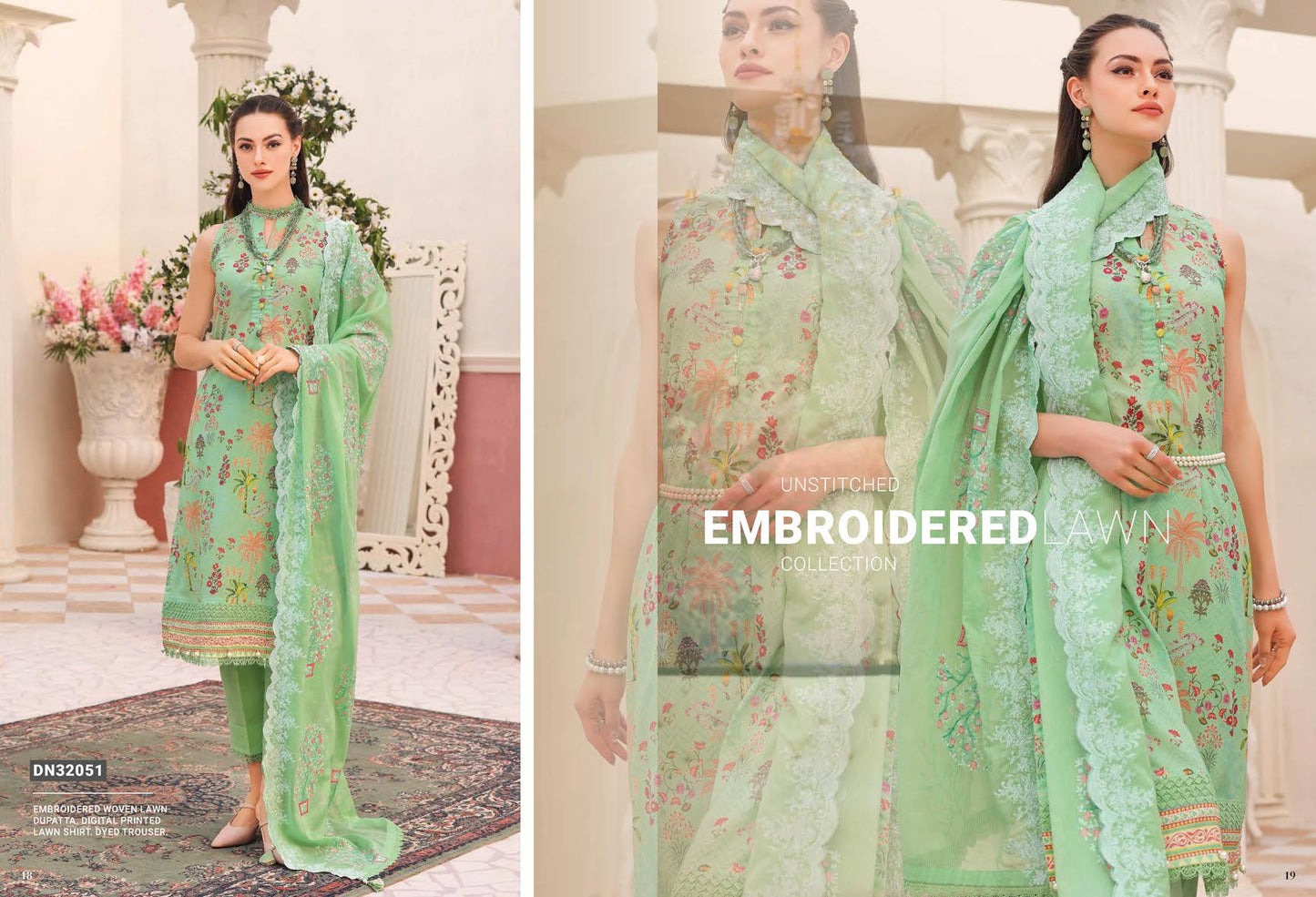 3Pc Embroidered Lawn - DN32051