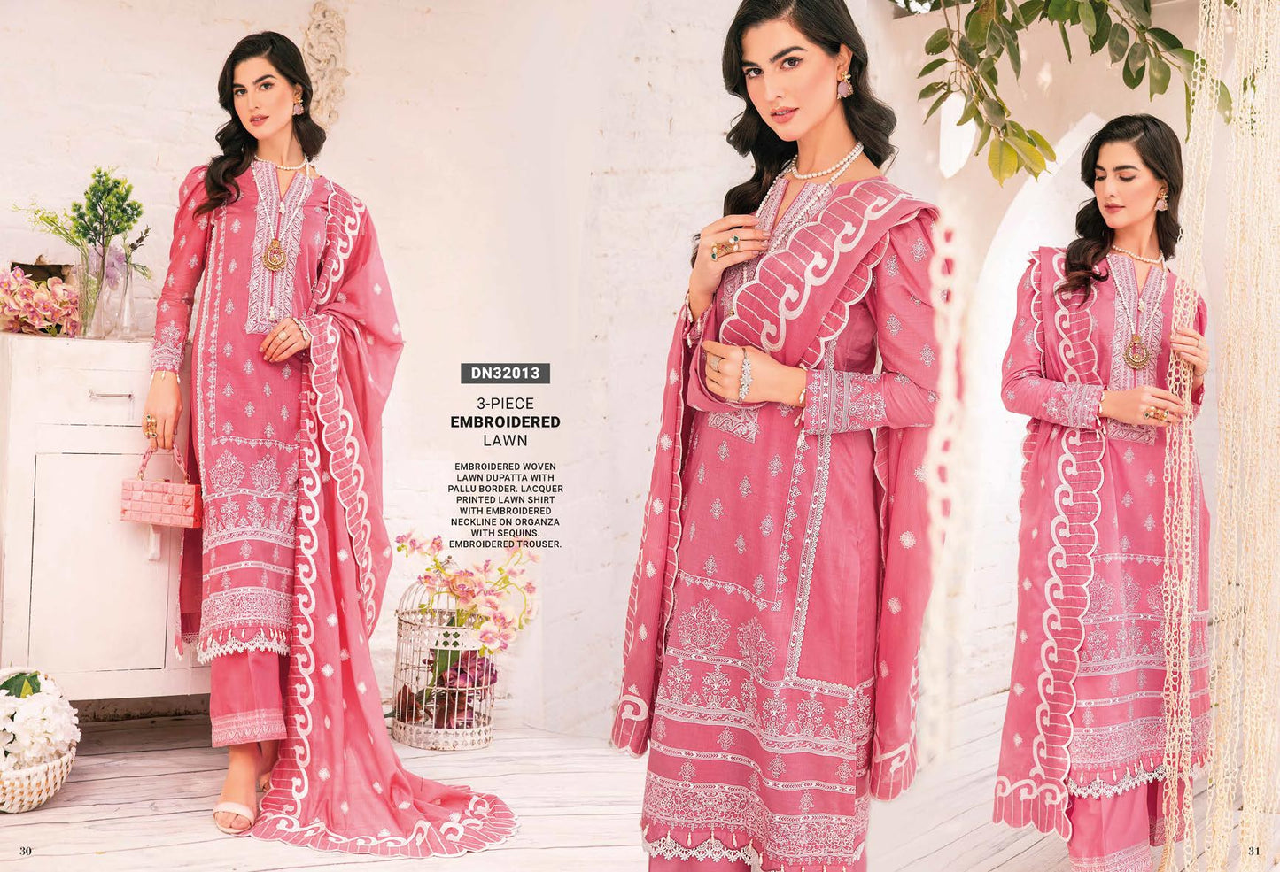 3Pc Embroidered Lawn - DN32013