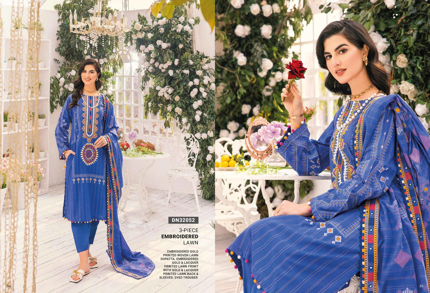 3Pc Embroidered Lawn - DN32052